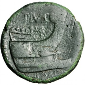 Republika Rzymska, Cn. Pompeius Magnus (Pompejusz Wielki), as, nieokreślona mennica w Hiszpanii lub na Sycylii, ok. 42-38 przed Chr.