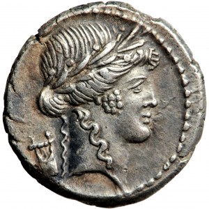 Roman Republic, P. Clodius Turrinus, denarius, 42 BC, mint of Rome