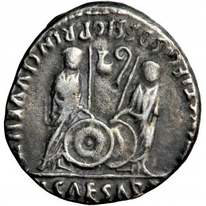 Cesarstwo Rzymskie, Oktawian August (27 przed Chr.-10 po Chr.), denar, Lugdunum, 2 przed Chr. - 13 po Chr.