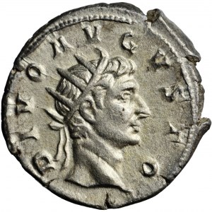 Cesarstwo Rzymskie, Oktawian August (27 przed Chr.-14 po Chr.), antoninian, emisja pamiątkowa za Trajana Decjusza, Rzym, 249-251.