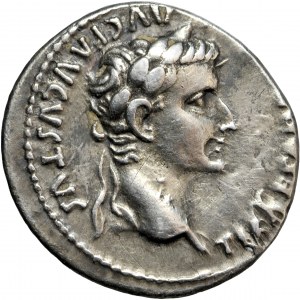 Cesarstwo Rzymskie, Tyberiusz (14-37 po Chr.), denar, Lugdunum, 15-16 po Chr.