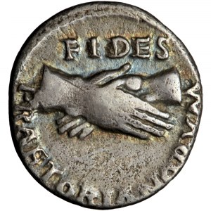 Roman Empire, Civil War AD 68-69, AR Denarius, anonymous issue of Rhine Legions, c. May-June 68, uncertain mint in Gaul or in the Rhine Valley. 'Fides Group'