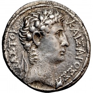 Roman Provinces, Syria, Augustus (27 B.C.- A.D. 14), AR Tetradrachm dated year 26 of the Actian Era and Cos. XII (6/5 B.C.), Antioch mint.
