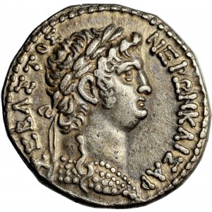 Roman Provinces, Syria, Nero (54-68), AR Tetradrachm dated RY 10 and year 112 of the Caesarean Era (AD 63/64), Antioch mint.