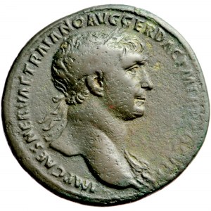 Cesarstwo Rzymskie, Trajan (98-117), sesterc, Rzym, 107
