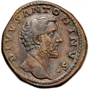 Roman Empire, Divus Antoninus Pius, AE Sestertius, posthumous memoral coinage of M. Aurelius, after AD 161, mint of Rome