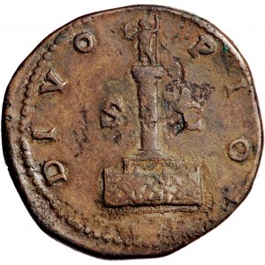 Roman Empire, Divus Antoninus Pius, AE Sestertius, posthumous memoral coinage of M. Aurelius, after AD 161, mint of Rome