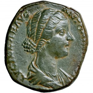 Cesarstwo Rzymskie, Lucilla (164-182), dupondius lub as wybity przez M. Aureliusza, Rzym, 164-166