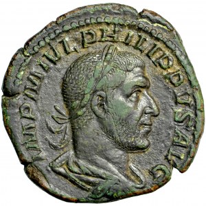 Roman Empire, Philip I (the Arab) (244-249), AE Sestertius, AD 247-248, mint of Rome.
