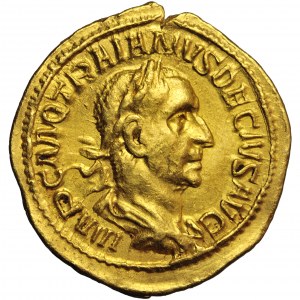 Roman Imperial, Trajan Decius (249-251), AV Aureus, AD 249-250, Rome mint, 4th officina. 2nd-3rd emission.