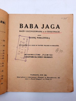 Porazińska Janina - Baba Jaga - Warszawa 1924