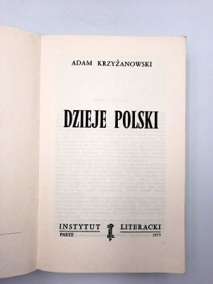 Krzyżanowski A. - Dzieje Polski - Paryż 1973