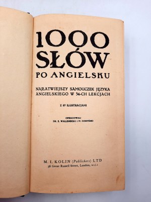Wallenberg, Goryński - 1000 słów po angielsku [z 87 ilustracjami ], ok. [1940]