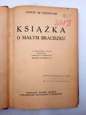 Geijerstam G. - Książka o małym braciszku - Kraków 1922