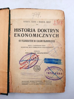Gide K, Rist K. - Historia doktryn ekonomicznych - [1930]