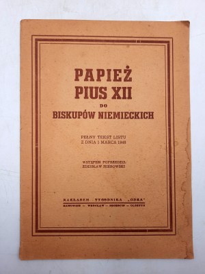 Papież Pius XII do Biskupów Niemieckich - tekst listu z 1948 roku