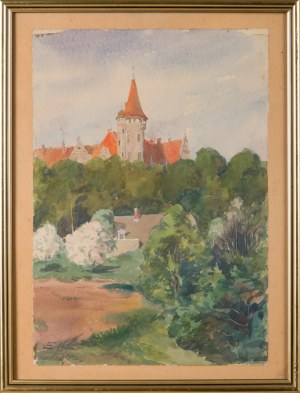 Malarz nieokreślony, monogramista E.W. (XX w.), Wieża zamku, 1939