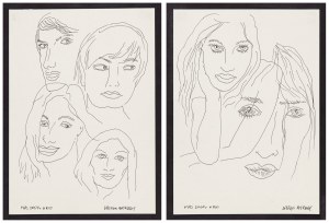 Stefan BERDAK (1927-2018), Zestaw dwóch prac: 1. Dwa studia twarzy, 2000 2. Cztery studia twarzy, 2000