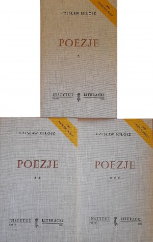 MIŁOSZ Czesław - Poezje - 3 tomy (KULTURA PARYSKA)