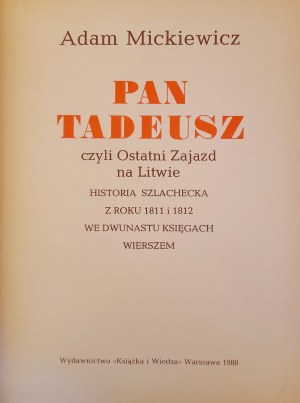 MICKIEWICZ Adam - Pan Tadeusz (ilustracje A.M. ANDRIOLLI)
