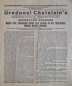Druk ulotny - Apteka - reklama z 1908 roku.