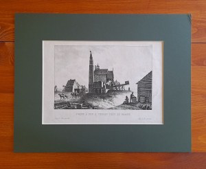 de ROUSSEAUX, Pompe a feu a Vedrin pres de Namur (Pompa pożarowa w Vedrin koło Namur), 1824, litografia