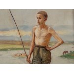 Wlastimil Hofman (1881 Praga - 1970 Szklarska Poręba), Mały wędkarz nad Wisłą, 1919