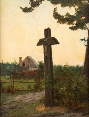 Kazimierz Alchimowicz (1840 Dziembrów - 1916 Warszawa), Przydrożny krzyż, 1905