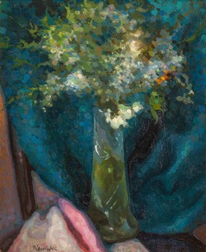 Marian Stroński (1892 Terespol - 1977 Przemyśl), Kwiaty w wazonie (recto) / Studium aktu męskiego (verso)