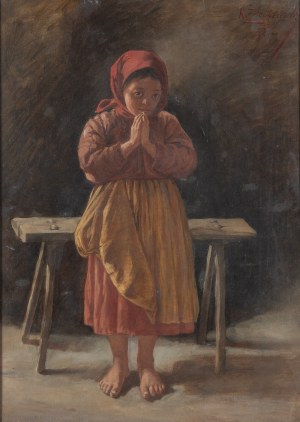 Kasper Żelechowski (1863 Klecza Dolna - 1942 Kraków), Wiejska dziewczynka, 1888