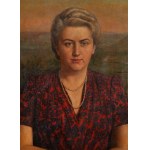 Bolesław Nawrocki (1877 Łódź - 1946 Pabianice), Portret damy ze sznurem pereł, 1945