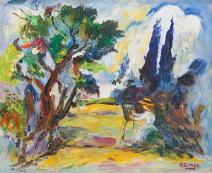 Ludwik Klimek (1912 Skoczów - 1992 Francja), Artystka w plenerze