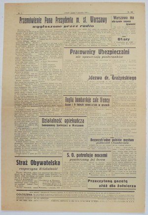 Czas - 8 września 1939 - przemówienie Starzyńskiego