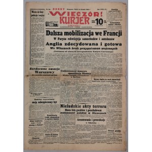 Dobry Wieczór Kurier Czerwony 25.08. 1939 - ważą się losy pokoju i wojny