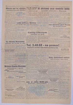 Dobry Wieczór Kurier Czerwony 22 IX 1939 - walki o Warszawę