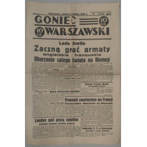Goniec Warszawski 2 IX 1939 - oburzenie świata