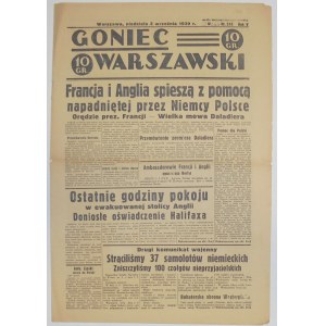 Goniec Warszawski 3 IX 1939, nr 245 pomoc aliantów