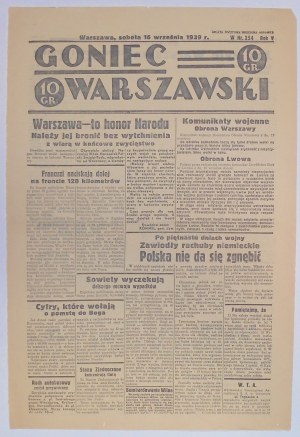 Goniec Warszawski 16 IX 1939 - Polska się broni