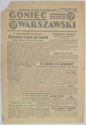 Goniec Warszawski 17 IX 1939 - Warszawa się broni