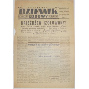 Ilustr. Dziennik Ludowy, 4 września 1939 - izolacja Niemiec