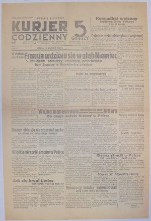 Kurjer Codzienny, wyd.wiecz. 16.09.1939 - straty Niemiec