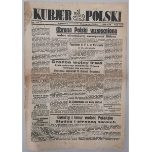 Kurjer Polski, 31 sierpnia 1939 - groźba wojny