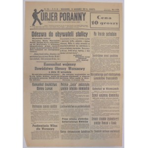 Kurjer Poranny 16 września 1939 - odezwa do obywateli stolicy