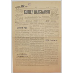 Kurjer Warszawski 12 września 1939 - zniszczenia z 8 i 9 IX