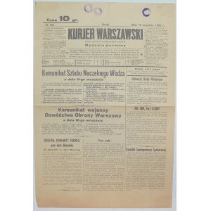Kurjer Warszawski 13 września 1939 - organizacja obrony