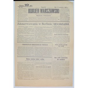 Kurjer Warszawski 14 września 1939 - sprawy międzynarodowe