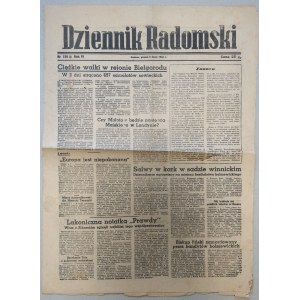 Dziennik Radomski, R.1943 nr 159 śmierć Sikorskiego