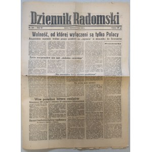 Dziennik Radomski, R.1943 nr 161 - cenzura w Londynie[Katyń]