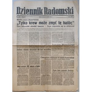 Dziennik Radomski, R.1943 nr 222 - sytuacja we Włoszech