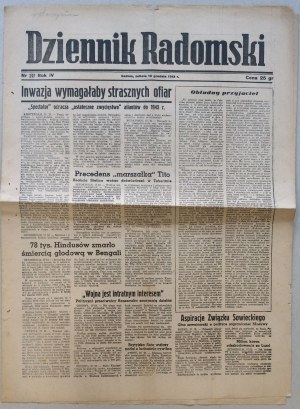 Dziennik Radomski, nr 297/1943- polityka W. Bryt. wobec Palestyny